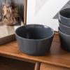 imageStone Lain Stoneware Bowls Set Matte Black 4 Count Pack of 1225 fl ozGrey Matte