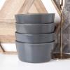 imageStone Lain Stoneware Bowls Set Matte Black 4 Count Pack of 1225 fl ozGrey Matte