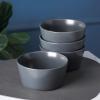 imageStone Lain Stoneware Bowls Set Matte Black 4 Count Pack of 1225 fl ozGrey Matte