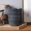 imageStone Lain Stoneware Bowls Set Matte Black 4 Count Pack of 1225 fl ozGrey Matte