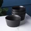 imageStone Lain Stoneware Bowls Set Matte Black 4 Count Pack of 1225 fl ozMatte Black