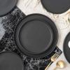 imageStone Lain Stoneware Bowls Set Matte Black 4 Count Pack of 1225 fl ozMatte Black