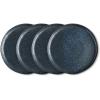 imageStone Lain Stoneware Dish Set Set of 4  Salad Plates Red and BlackGray and Blue