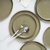 imageStone Lain Stoneware Dish Set Set of 4  Salad Plates Red and BlackOlive