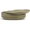 imageStone Lain Stoneware Dish Set Set of 4  Salad Plates Red and BlackOlive