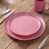 imageStone Lain Stoneware Dish Set Set of 4  Salad Plates Red and BlackPink White
