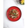 imageStone Lain Stoneware Dish Set Set of 4  Salad Plates Red and BlackRed and Black