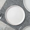 imageStone Lain Stoneware Dish Set Set of 4  Salad Plates Red and BlackSnow White