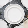 imageStone Lain Stoneware Dish Set Set of 4  Salad Plates Red and BlackSnow White