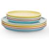 imageStone lain Elena Stoneware Dish Set 4 Bowls PinkBlue  Mint  Pink  Yellow