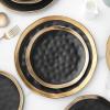 imageStone lain Florian Contemporary Porcelain Bowl Set Modern Gold and WhiteFlorian  Black