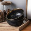 imageStone lain Florian Contemporary Porcelain Bowl Set Modern Gold and WhiteFlorian  Black