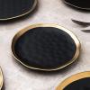 imageStone lain Florian Contemporary Porcelain Bowl Set Modern Gold and WhiteFlorian  Black