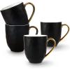 imageStone lain Florian Contemporary Porcelain Bowl Set Modern Gold and WhiteFlorian  Black