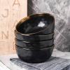 imageStone lain Florian Contemporary Porcelain Bowl Set Modern Gold and WhiteFlorian  Black