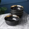 imageStone lain Florian Contemporary Porcelain Bowl Set Modern Gold and WhiteFlorian  Black