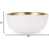 imageStone lain Florian Contemporary Porcelain Bowl Set Modern Gold and WhiteFlorian  White
