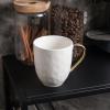 imageStone lain Florian Contemporary Porcelain Bowl Set Modern Gold and WhiteFlorian  White