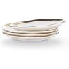 imageStone lain Florian Contemporary Porcelain Bowl Set Modern Gold and WhiteFlorian  White