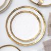 imageStone lain Florian Contemporary Porcelain Bowl Set Modern Gold and WhiteFlorian  White
