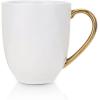 imageStone lain Florian Contemporary Porcelain Bowl Set Modern Gold and WhiteFlorian  White