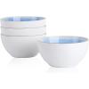 imageStone lain Florian Contemporary Porcelain Bowl Set Modern Gold and WhiteJosephine  Blue