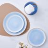 imageStone lain Florian Contemporary Porcelain Bowl Set Modern Gold and WhiteJosephine  Blue
