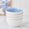 imageStone lain Florian Contemporary Porcelain Bowl Set Modern Gold and WhiteJosephine  Blue