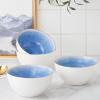 imageStone lain Florian Contemporary Porcelain Bowl Set Modern Gold and WhiteJosephine  Blue