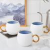 imageStone lain Florian Contemporary Porcelain Bowl Set Modern Gold and WhiteJosephine  Blue