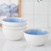 imageStone lain Florian Contemporary Porcelain Bowl Set Modern Gold and WhiteJosephine  Blue