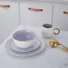 imageStone lain Florian Contemporary Porcelain Bowl Set Modern Gold and WhiteJosephine  Lavender