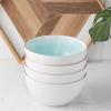 imageStone lain Florian Contemporary Porcelain Bowl Set Modern Gold and WhiteJosephine  Mint