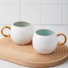 imageStone lain Florian Contemporary Porcelain Bowl Set Modern Gold and WhiteJosephine  Mint