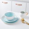 imageStone lain Florian Contemporary Porcelain Bowl Set Modern Gold and WhiteJosephine  Mint