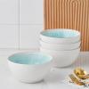 imageStone lain Florian Contemporary Porcelain Bowl Set Modern Gold and WhiteJosephine  Mint