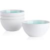 imageStone lain Florian Contemporary Porcelain Bowl Set Modern Gold and WhiteJosephine  Mint