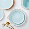 imageStone lain Florian Contemporary Porcelain Bowl Set Modern Gold and WhiteJosephine  Mint