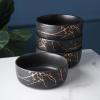 imageStone lain Florian Contemporary Porcelain Bowl Set Modern Gold and WhiteZora  Black