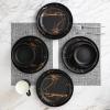 imageStone lain Florian Contemporary Porcelain Bowl Set Modern Gold and WhiteZora  Black