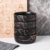 imageStone lain Florian Contemporary Porcelain Bowl Set Modern Gold and WhiteZora  Black
