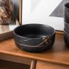 imageStone lain Florian Contemporary Porcelain Bowl Set Modern Gold and WhiteZora  Black