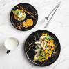imageStone lain Florian Contemporary Porcelain Bowl Set Modern Gold and WhiteZora  Black