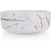 imageStone lain Florian Contemporary Porcelain Bowl Set Modern Gold and WhiteZora  White