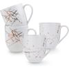 imageStone lain Florian Contemporary Porcelain Bowl Set Modern Gold and WhiteZora  White