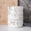 imageStone lain Florian Contemporary Porcelain Bowl Set Modern Gold and WhiteZora  White