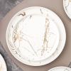 imageStone lain Florian Contemporary Porcelain Bowl Set Modern Gold and WhiteZora  White