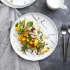 imageStone lain Florian Contemporary Porcelain Bowl Set Modern Gold and WhiteZora  White