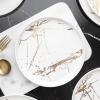 imageStone lain Florian Contemporary Porcelain Bowl Set Modern Gold and WhiteZora  White