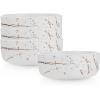 imageStone lain Florian Contemporary Porcelain Bowl Set Modern Gold and WhiteZora  White